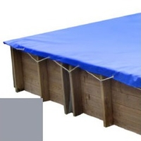 Bache hiver gris pour piscine bois original 300 x 300