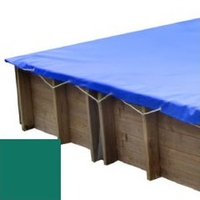 Bache hiver verte pour piscine bois original 300 x 300