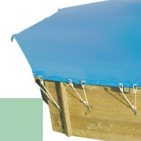 Bache hiver vert pour piscine bois original 537 x 537