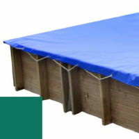 Bâche hiver verte pour piscine bois original 305 x 305
