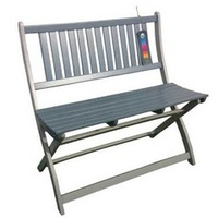 Banc en acacia bicolore Burano muscade/gris