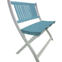 Banc en acacia bicolore Burano muscade/bleu