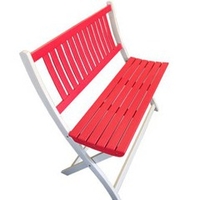 Banc en acacia bicolore Burano muscade/rouge