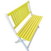 Banc en acacia bicolore muscade/vert anis