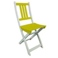 Chaise en acacia bicolore Burano muscade/vert anis