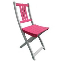 Chaise en acacia bicolore Burano muscade/fushia