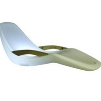 Bain de soleil blanc translucide lumineux avec accoudoirs