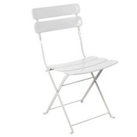 Chaise pliante à larges lattes Fun blanc
