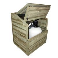 Coffre de filtration pour piscine bois avec fond - H 118