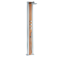 Douche Hybride Dada 37 L - Gris/habillage bois + rince pieds