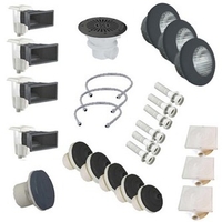 Kit N°4 pièces à sceller gris anthracite pour piscine liner