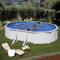 Kit piscine hors-sol acier Fidji ovale 4 renforts 610x375x120 cm