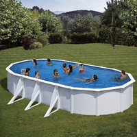 Kit piscine hors-sol acier Fidji ovale 6 renforts 730x375x120 cm