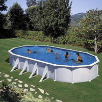 Kit piscine hors-sol acier Fidji ovale 8 renforts 800 x 470 x 120 cm