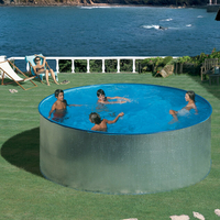 kit piscine hors sol acier galvanise ronde tenerife 350 x h90 cm 29870