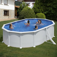 kit piscine hors sol atlantis acier blanc ovale 2 renforts 500 x 300 x h132 cm 30738