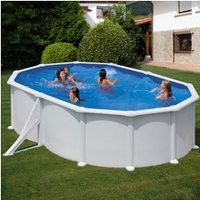 Kit piscine hors-sol Atlantis acier blanc ovale 2 renforts 500 x 300 x H132 cm