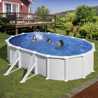 Kit piscine hors-sol Atlantis acier blanc ovale 4 renforts 610 x 375 x 132 cm