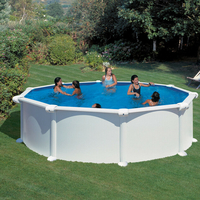 Kit piscine hors-sol Atlantis acier blanc ronde 460 x H132 cm