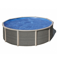 Kit piscine hors sol Fusion acier aspect rotin ronde - Ø 4.80 m x H.1.35 m