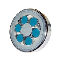 Lampe piscine inox avec 6 Super LED de 1W Bleu