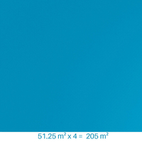 PVC armé bleu adriatique Renolit Alkorplan 2000 - 51.25 m² x 4 soit 205 m²