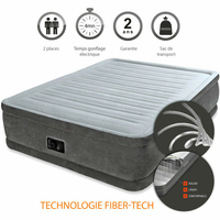 Lit gonflable 2 places électrique Plush Fiber Tech