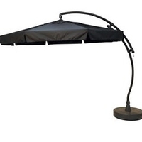 Parasol déporté rond 350 anthracite avec flap