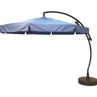 Parasol déporté rond 350 Azur avec flap