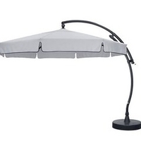 Parasol déporté rond 350 gris avec flap