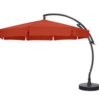 Parasol déporté rond 350 terracotta avec flap