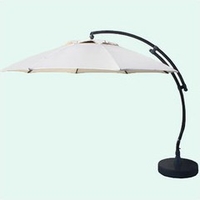 Parasol excentré rond en toile polyester beige XL 375
