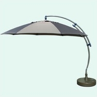 Parasol excentré rond en toile polyester taupe XL 375