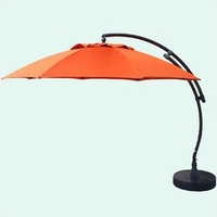 Parasol excentré rond en toile polyester terracotta XL 375