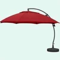 Parasol excentré rond XL 375 en Olefine bordeaux