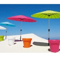 Parasol rond à mât droit Liam Turquoise Ø 270