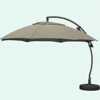 Parasol excentré rond XL 375 en Olefine champagne