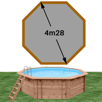 Piscine bois octo 428 x 117 gris clair