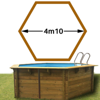 Piscine bois Vanille Premium Plus Hexa 410 x 119 blanc