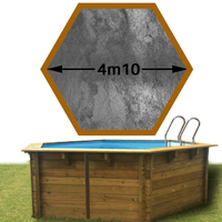 Piscine bois Vanille Premium Plus Hexa 410 x 119 gris volcan