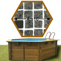 Piscine bois Vanille Premium Plus Hexa 410 x 119 persia anthracite