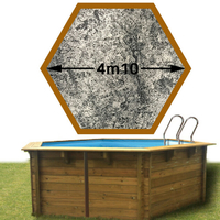 Piscine bois Vanille Premium Plus Hexa 410 x 119 stone gris