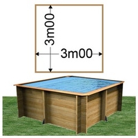 Piscine bois Woodfirst Original carrée 300 x 300 x 120 cm liner blanc