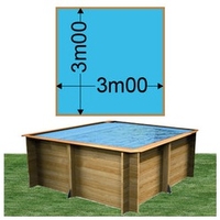Piscine bois Woodfirst Original carrée 300 x 300 x 120 cm liner bleu France