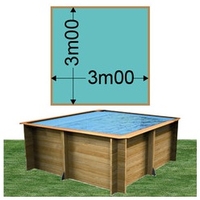 Piscine bois Woodfirst Original carrée 300 x 300 x 120 cm liner vert caraïbes