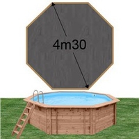 Piscine bois Woodfirst Original octogonale 430 x 124 cm liner ardoise