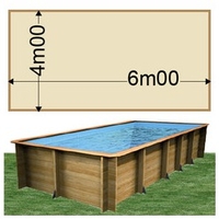 Piscine bois Woodfirst Original rectangulaire 600 x 400 x 133 cm liner sable