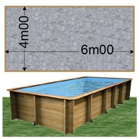 Piscine bois Woodfirst Original rectangulaire 600 x 400 x 133 cm liner stone gris
