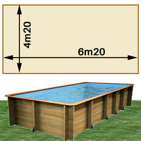 Piscine bois Woodfirst Original rectangulaire 620 x 420 x 133 cm liner sable