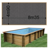 Piscine bois Woodfirst Original Rectangulaire 800 x 400 x 146 cm liner ardoise